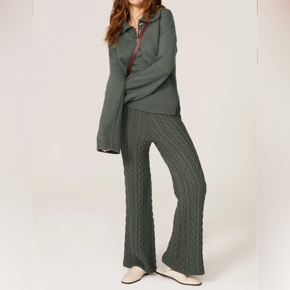 525 America Cable Knit Wide Leg Pants - Picture 1 of 7